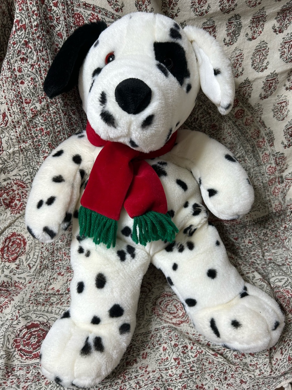 Commonwealth Plush Dalmatian Dog Stuffed Animal with Red Scarf